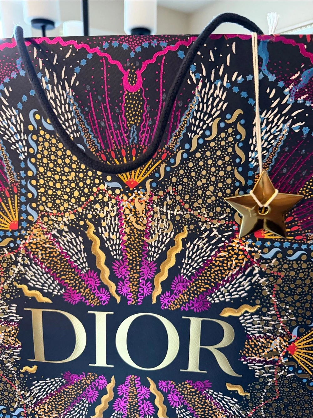 Dior Multicolor Floral Mandala Silk Scarf - Navy, Turquoise, Coral, Gold